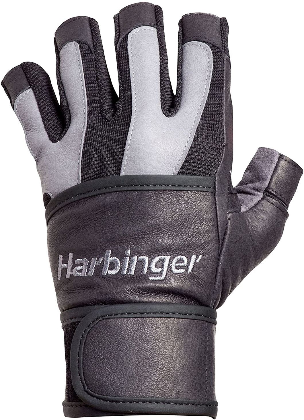 Harbinger Men's BioFlex WristWrap Weightlifting Gloves with Spider Grip Leather Palm (Pair)