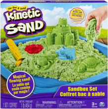 Load image into Gallery viewer, Kinetic Sand, Sandbox Playset with 1lb of Green and 3 Molds, for Ages 3 and Up