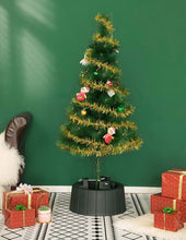 Load image into Gallery viewer, Gardenised Green Plastic Christmas Tree Stand with Screw Fastener