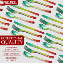 Load image into Gallery viewer, 120 Plastic Silverware Set | Rainbow Plastic Cutlery Set | Disposable Silverware Set | 40 Plastic Forks, 40 Plastic Spoons, 40 Plastic Knives | Rainbow Party Supplies Utensils | Wedding Flatware Set
