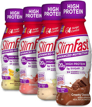 Load image into Gallery viewer, SlimFast Advanced Nutrition Creamy Chocolate Shake – Ready to Drink Meal Replacement – 20g of Protein – 11 Fl. Oz. Bottle – 12 Count