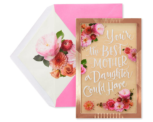 American Greetings Pink Floral Mother's Day Greeting Card from Daughter with Foil