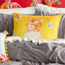 Load image into Gallery viewer, The Pioneer Woman Butterfly Cat Throw Pillow 18x18 Decorative Toss Pillow