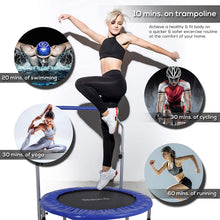 Load image into Gallery viewer, SereneLife Portable &amp; Foldable Trampoline - 40" in-Home Mini Rebounder with Adjustable Handrail, Fitness Body Exercise