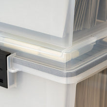 Load image into Gallery viewer, IRIS USA UCB-HFB Letter Size Portable WEATHERTIGHT File Box, 19 Quart, Clear