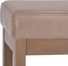 Load image into Gallery viewer, SIMPLIHOME Milltown 26 inch Wide Contemporary Rectangle Footstool Ottoman Bench