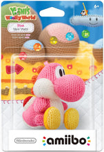 Load image into Gallery viewer, Pink Yarn Yoshi Amiibo (Yoshi's Woolly World Series)