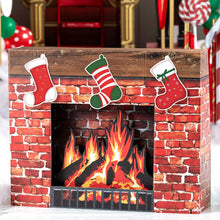 Load image into Gallery viewer, Shindigz Christmas Fireplace Cardboard Cutout Party Decoration Prop Standup Background Decor Scene Setter