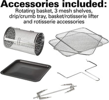 Load image into Gallery viewer, Hamilton Beach 11.6 QT Digital Air Fryer Oven with Rotisserie and Rotating Basket, 8 Pre-Set Functions including Dehydrator, Roaster &amp; Toaster, 1700W, Black (35070)