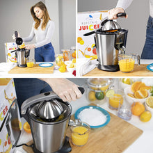 Load image into Gallery viewer, Electric Citrus Juicer Fruit Machines - Stainless Steal Electric Citrus Jucers Machine Fruit Squeezer Orange Lemon Lime Electric Citrus Juicers Extractor With Anti - Drip Citrus Press 160 Watt Motor