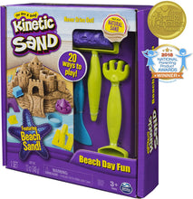 Load image into Gallery viewer, Kinetic Sand, Beach Day Fun Playset with Castle Molds, Tools, and 12 oz. of Kinetic Sand for Ages 3 and Up
