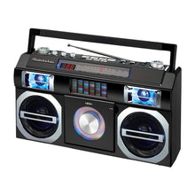 Load image into Gallery viewer, Studebaker SB2149S Master Blaster Bluetooth Boombox with 3 Way Power, AM/FM Radio, USB Port, CD Player with MP3 Playback, LED EQ and 10 Watts RMS Power
