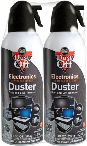 Dust-Off 10 oz Compressed Gas Duster, 2 Pack (DSXLP)