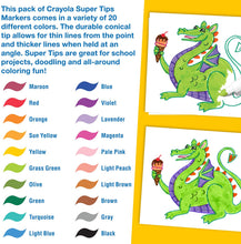 Load image into Gallery viewer, Crayola Super Tips Markers, Washable Markers, 20 Count