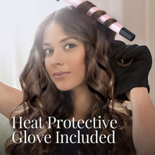 Load image into Gallery viewer, REMINGTON Pro ½”-1” Pearl Ceramic Conical Curling Wand, Digital Controls + 10 Heat Settings, Black/Pink, CI95AC4