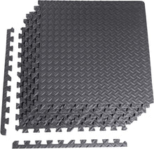 Load image into Gallery viewer, CAP Barbell 6-Piece Puzzle Exercise Mat, Black, 1/2&quot; Thick