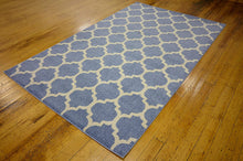 Load image into Gallery viewer, Unique Loom Trellis Collection Moroccan Lattice Light Blue Area Rug (5' x 8')