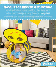 Load image into Gallery viewer, GigaTent 6 Foot Pop Up Kids Play Tunnel - Bumble Bee Hide and Seek Tube for Babies, Toddlers, Dogs and Pets - Indoor or Outdoor Adventure, Folds Flat, Carrying Bag Included