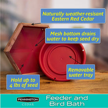 Load image into Gallery viewer, Pennington 100509196 Cedar Hanging 2 in 1 Bird Bath &amp; Feeder, 4 LBS