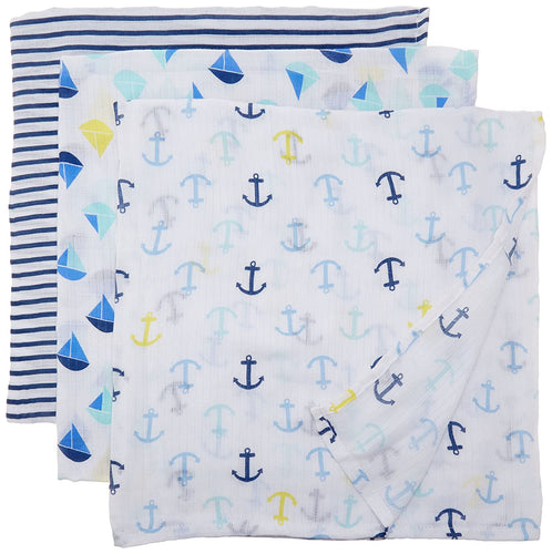 ideal baby by the makers of aden + anais Swaddle 3 Pack, Set sail