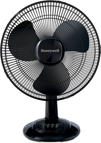 Honeywell Comfort Control Oscillating Table Fan Adjustable Tilt Head with 3 Speeds & Removeable Grill