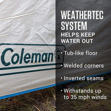 Load image into Gallery viewer, Coleman Cabin Camping Tent with Weatherproof Screen Room | 4 Person Cabin Tent with Enclosed Screened Porch, Evergreen