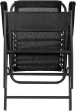 Load image into Gallery viewer, Suspension Folding Chair for Indoor/Outdoor Use- Portable Armchair with Durable Frame for Sport Events, Patio, Beach and More by Pure Garden (Black)