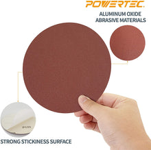 Load image into Gallery viewer, POWERTEC 110250 6-Inch PSA 60 Grit Aluminum Oxide Adhesive Sanding Disc