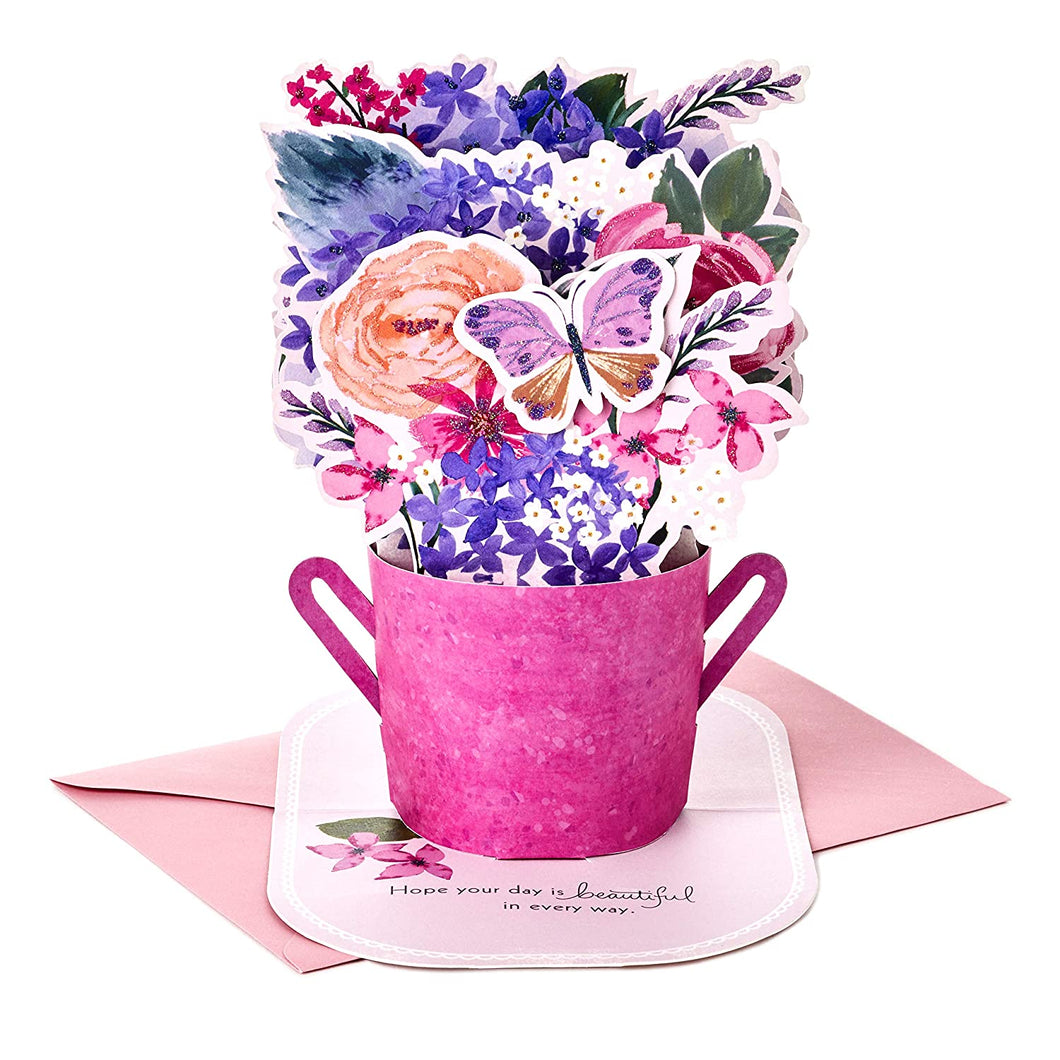 Hallmark Signature Paper Craft Flowers Displayable Bouquet Mothers Day Card
