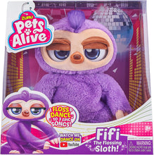 Load image into Gallery viewer, Pets Alive Fifi the Flossing Sloth Purple - 11" Interactive Animal Dancing Robotic Plush Toy with 3 Songs, Floss Dance, Adorable Gift, Party Plush Toy Kids Ages 3+