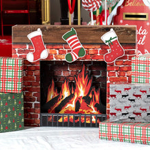 Load image into Gallery viewer, Shindigz Christmas Fireplace Cardboard Cutout Party Decoration Prop Standup Background Decor Scene Setter
