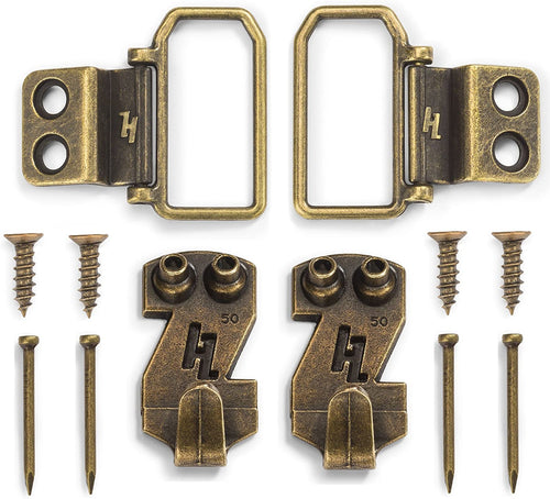 HangZ Flat Mount 2-Hole D-Ring Picture Hanger Kit