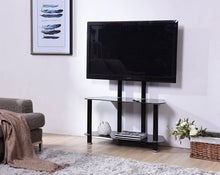 Load image into Gallery viewer, Hodedah HITV104 Glass Mount Tv Stand Black