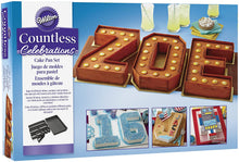 Load image into Gallery viewer, Wilton 2105-0801 Countless Celebrations Set, 10-Piece Letter and Number cake pan