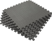 Load image into Gallery viewer, Ottomanson Multipurpose Anti-Fatigue Exercise Puzzle Interlocking EVA Tiles-24 Sq. Ft. (Black) Foam Mat, 24 SQFT (6 Tiles + Borders)