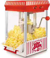 Load image into Gallery viewer, Nostalgia KPM200 2.5-Ounce Tabletop Kettle Popcorn Maker, Makes 10 Cups With Kernel &amp; Oil Measuring Spoons and Scoop, Perfect for Birthday Parties, Movie Nights, Main, White/Red