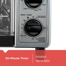 Load image into Gallery viewer, BLACK+DECKER 4-Slice Toaster Oven with Easy Controls, Stainless Steel, TO1705SB,Medium