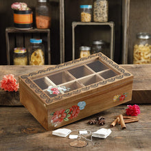 Load image into Gallery viewer, The Pioneer Woman Vintage Floral 8-Compartment Spice/Tea Box