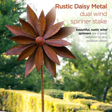 Load image into Gallery viewer, Alpine Corporation NCY354 Alpine Rustic Metal Rudbeckia Windmill Stake, 96 Inch Tall, Rusty