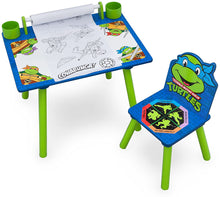 Load image into Gallery viewer, Delta Children Nickelodeon Teenage Mutant Ninja Turtles Art Desk with Dry-Erase Tabletop by