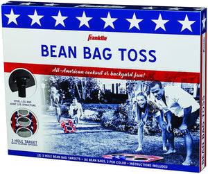 Franklin Sports Bean Bag Toss Yard Game – 3 Hole Cornhole Board Set – Red, White, and Blue – with 6 Bean Bags