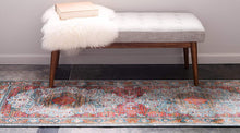 Load image into Gallery viewer, Unique Loom Baracoa Collection Bright Tones Vintage Traditional Light Blue Area Rug