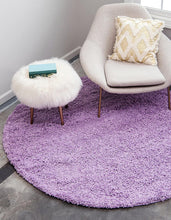 Load image into Gallery viewer, Unique Loom Solo Solid Shag Collection Modern Plush Taffy Pink Runner Rug (3' x 10')