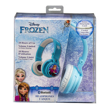 Load image into Gallery viewer, Frozen Bluetooth Headphones Disney Movie Wireless Kid Friendly Sound with Anna &amp; Elsa Graphics
