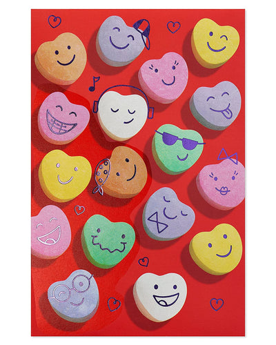 American Greetings Candy Valentine's Day Card with Foil, 6-Count