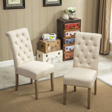 Load image into Gallery viewer, Roundhill Furniture Habit Solid Wood Tufted Parsons Dining Chair