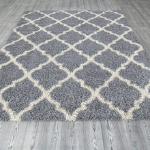 Load image into Gallery viewer, Shaggy Collection Trellis Design Area Rug