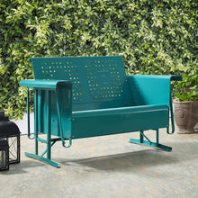 Load image into Gallery viewer, Crosley Bates Loveseat Glider Turquoise Gloss