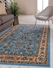 Load image into Gallery viewer, Unique Loom Kashan Collection Traditional Floral Overall Pattern with Border Black Area Rug