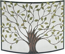 Load image into Gallery viewer, Deco 79 Lovely Traditional Metal Fire Screen, 33&quot; H x 39 L, Textured Black and Gold